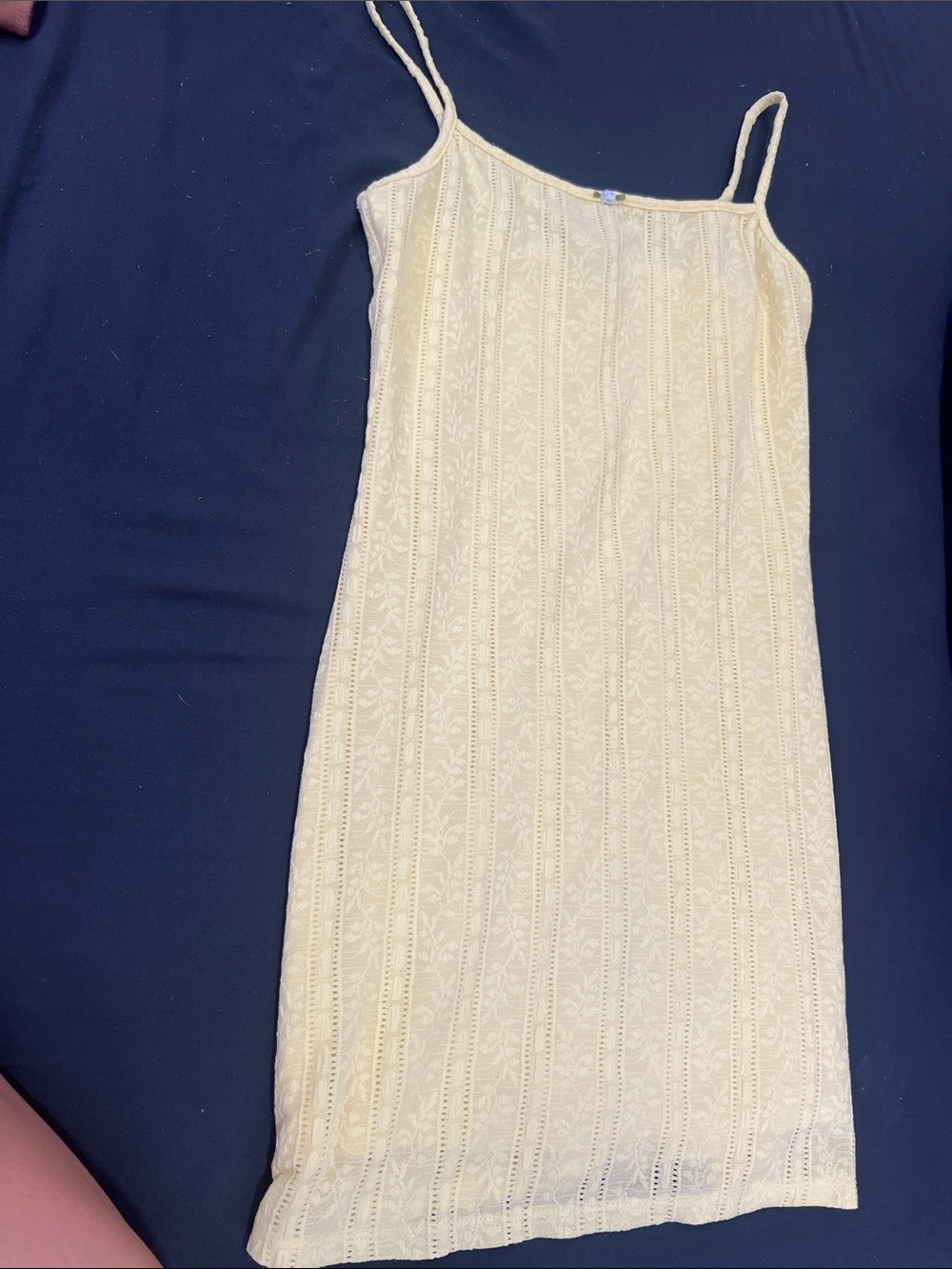 Target Light Cream Lace Knit Slip Midi Dress